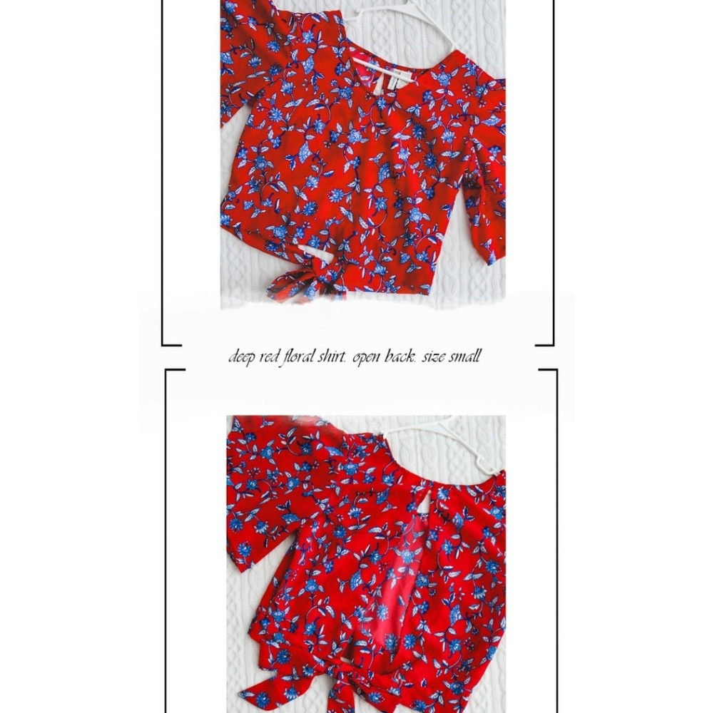 Red floral shirt